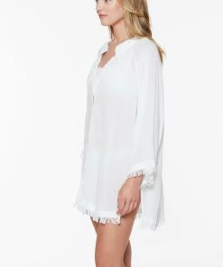 Sanctuary Swim Button Front Lounge Cover Up White
