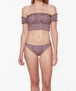 Sanctuary Swim Peasant Off The Shoulder Crop Bikini Top Retrograde Print 12 Sanctuary Swim Peasant Off The Shoulder Crop Bikini Top Retrograde Print