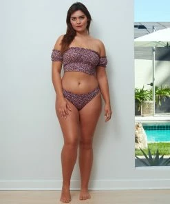 Sanctuary Swim Cinch Back Hipster Bikini Bottom Retrograde Print