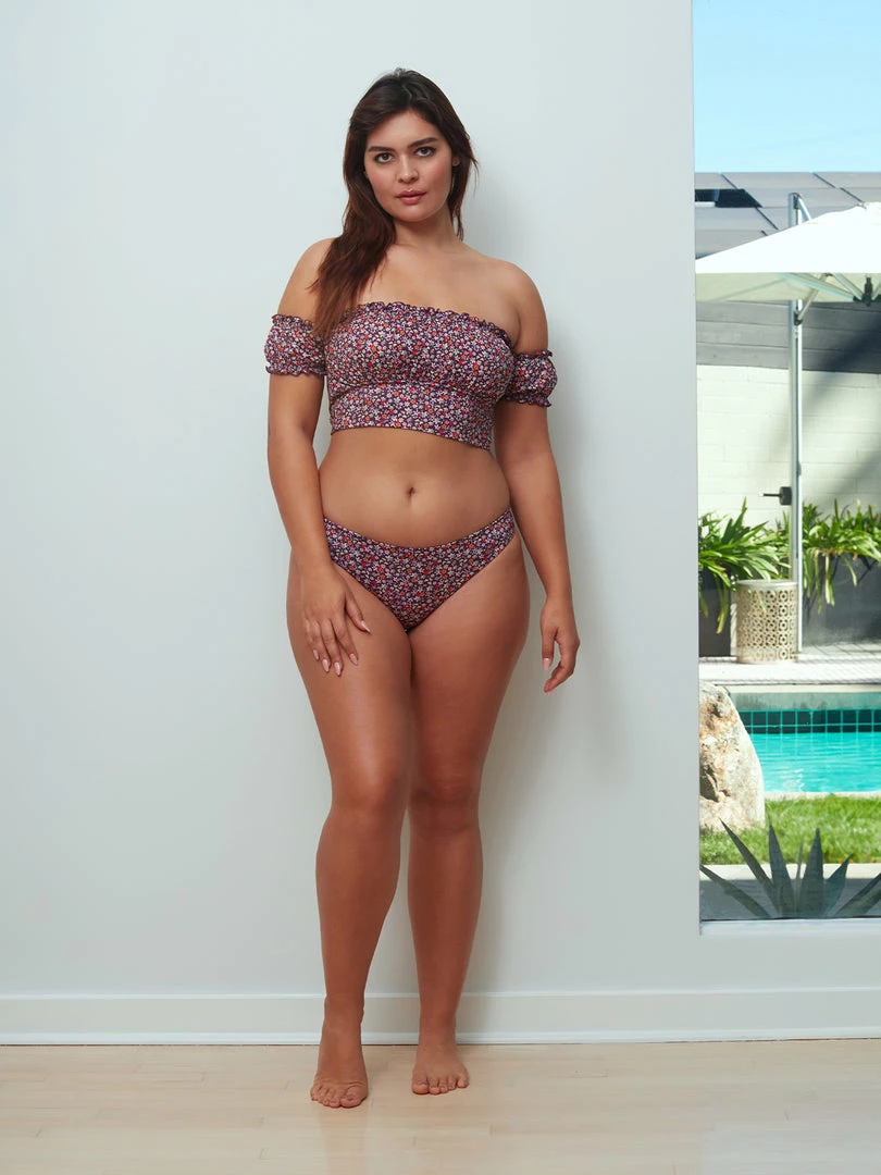 Sanctuary Swim Peasant Off The Shoulder Crop Bikini Top Retrograde Print 3 Sanctuary Swim Peasant Off The Shoulder Crop Bikini Top Retrograde Print