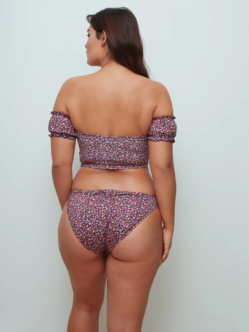 Sanctuary Swim Cinch Back Hipster Bikini Bottom Retrograde Print 2 Sanctuary Swim Cinch Back Hipster Bikini Bottom Retrograde Print