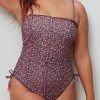 Sanctuary Swim Floral Collage Banded Shirred Side One-Piece Retrograde Print