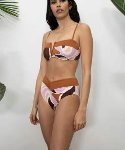 Sanctuary Swim Sustainable V-Wire Bandeau Bikini Top Lion