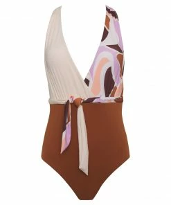 Sanctuary Swim Sustainable Tie Front Plunge One-Piece Lion