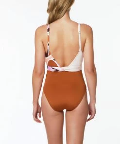 Sanctuary Swim Sustainable Tie Front Plunge One-Piece Lion