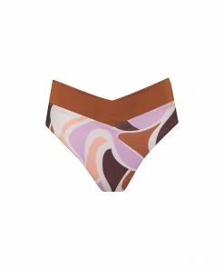 Sanctuary Swim Sustainable High Leg High Rise V-Waist Bikini Bottom Lion