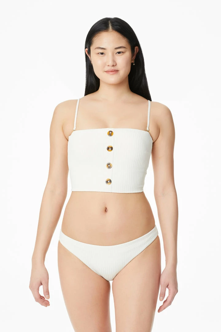 Sanctuary Swim Sustainable Cinch Back Hipster Bikini Bottom Coconut Milk 4 Sanctuary Swim Sustainable Cinch Back Hipster Bikini Bottom Coconut Milk
