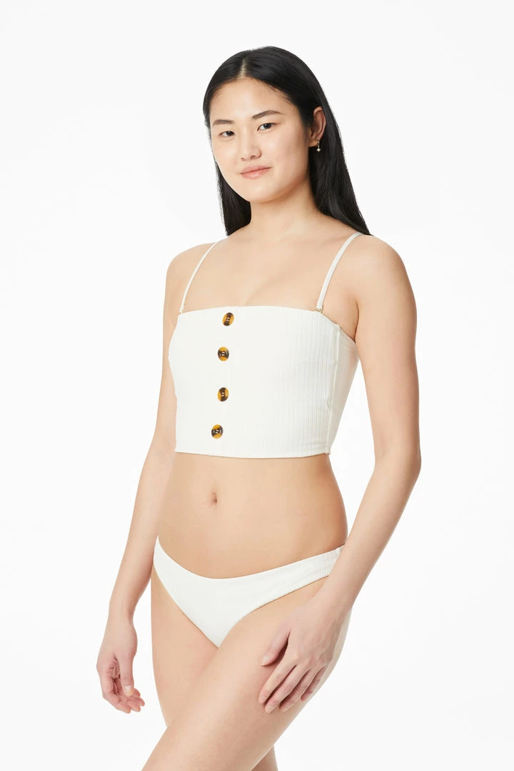 Sanctuary Swim Sustainable Cinch Back Hipster Bikini Bottom Coconut Milk 5 Sanctuary Swim Sustainable Cinch Back Hipster Bikini Bottom Coconut Milk