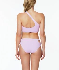 Sanctuary Swim Cutout Midster Bikini Bottom Petal Sustainable