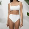 Sanctuary Swim Seamed Bralette Bikini Top Bright White Sustainable