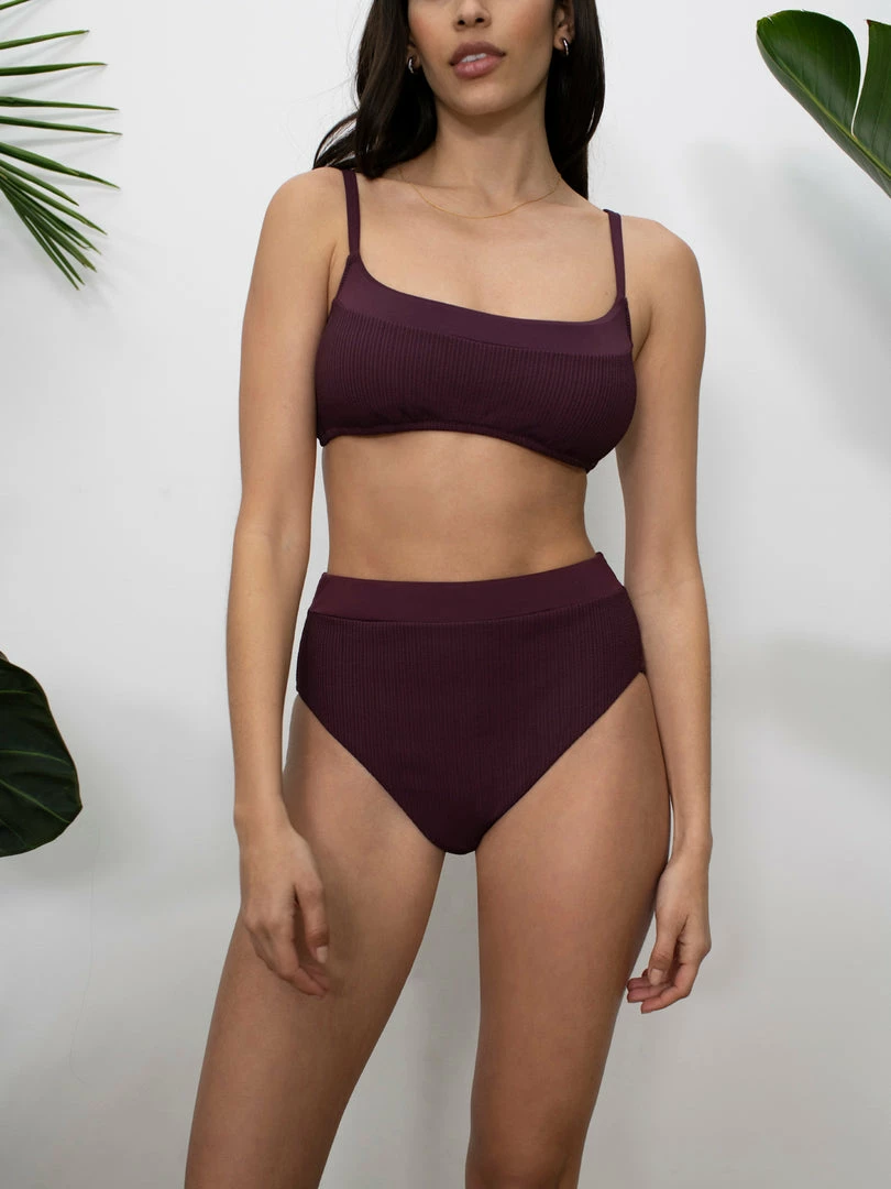 Sanctuary Swim Banded High Leg High Rise Bikini Bottom Retrograde Sustainable 1 Sanctuary Swim Banded High Leg High Rise Bikini Bottom Retrograde Sustainable