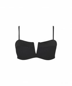 Sanctuary Swim V-Wire Bandeau Bikini Top Black Sustainable