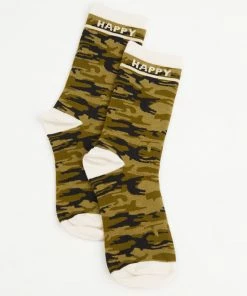 Sanctuary Clothing Camo & Surplus Statement Crew Sock Forest Camo