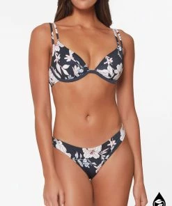 Sanctuary Swim Ots Underwire Bikini Top Dark Floral Collage