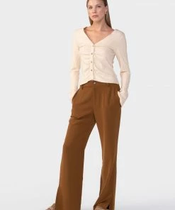 Sanctuary Clothing Wide Cuff Knit Blouse Creme