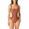 Sanctuary Swim Mod Square Neckline One-Piece Earth Summer