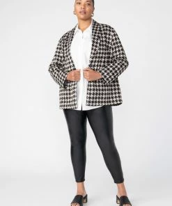 Sanctuary Clothing City Blazer Oatmilk Houndstooth Inclusive Collection