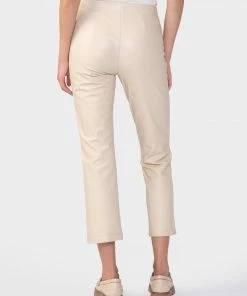 Sanctuary Clothing Leather Like Carnaby Kick Crop Pant Oatmilk