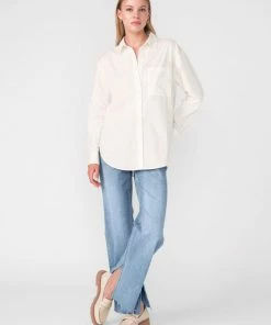 Sanctuary Clothing Slit Back Tunic Blouse White