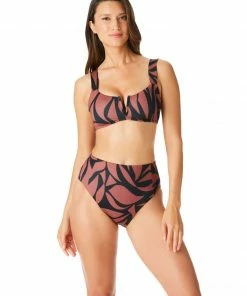 Sanctuary Swim Seamed High Leg High Rise Bikini Bottom Earth Multi