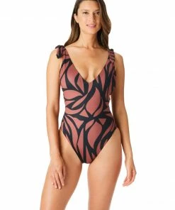 Sanctuary Swim High Leg Scoop Neck Tank One-Piece Earth Multi