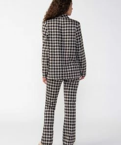 Sanctuary Clothing Sets Filmore Flare Pant Oatmilk Houndstooth
