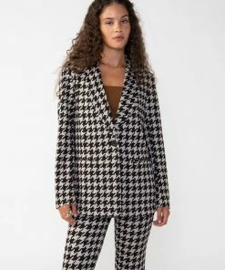 Sanctuary Clothing City Blazer Oatmilk Houndstooth 8 Sanctuary Clothing City Blazer Oatmilk Houndstooth