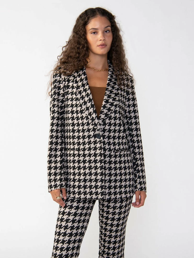 Sanctuary Clothing City Blazer Oatmilk Houndstooth 4 Sanctuary Clothing City Blazer Oatmilk Houndstooth