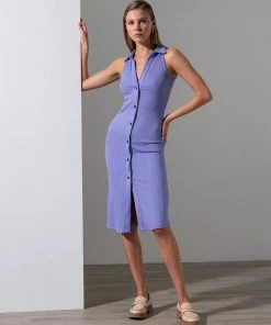 Sanctuary Clothing Sleeveless Rib Midi Dress Digital Violet