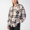 Sanctuary Clothing Dropped Shoulder Tunic Natural Craft Plaid