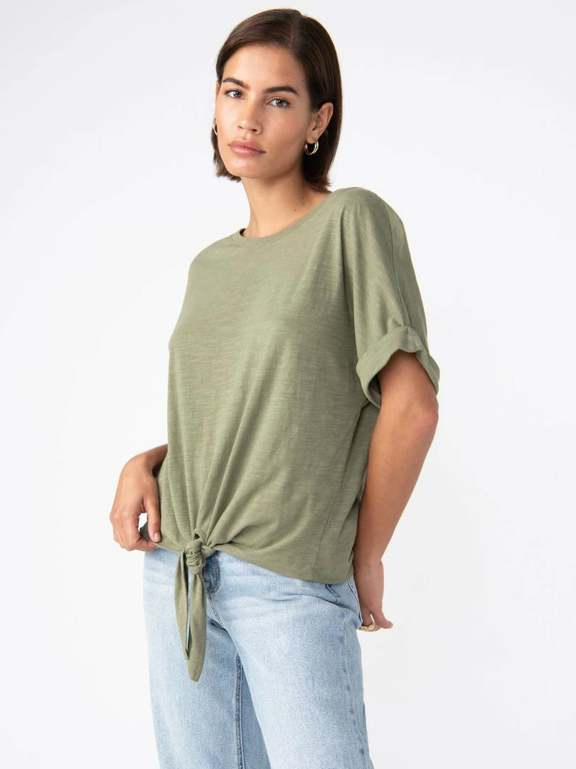 Sanctuary Clothing All Day Tie Tee Trail Green 1 Sanctuary Clothing All Day Tie Tee Trail Green